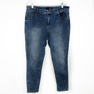 1822 acid wash skinny ankle jeans